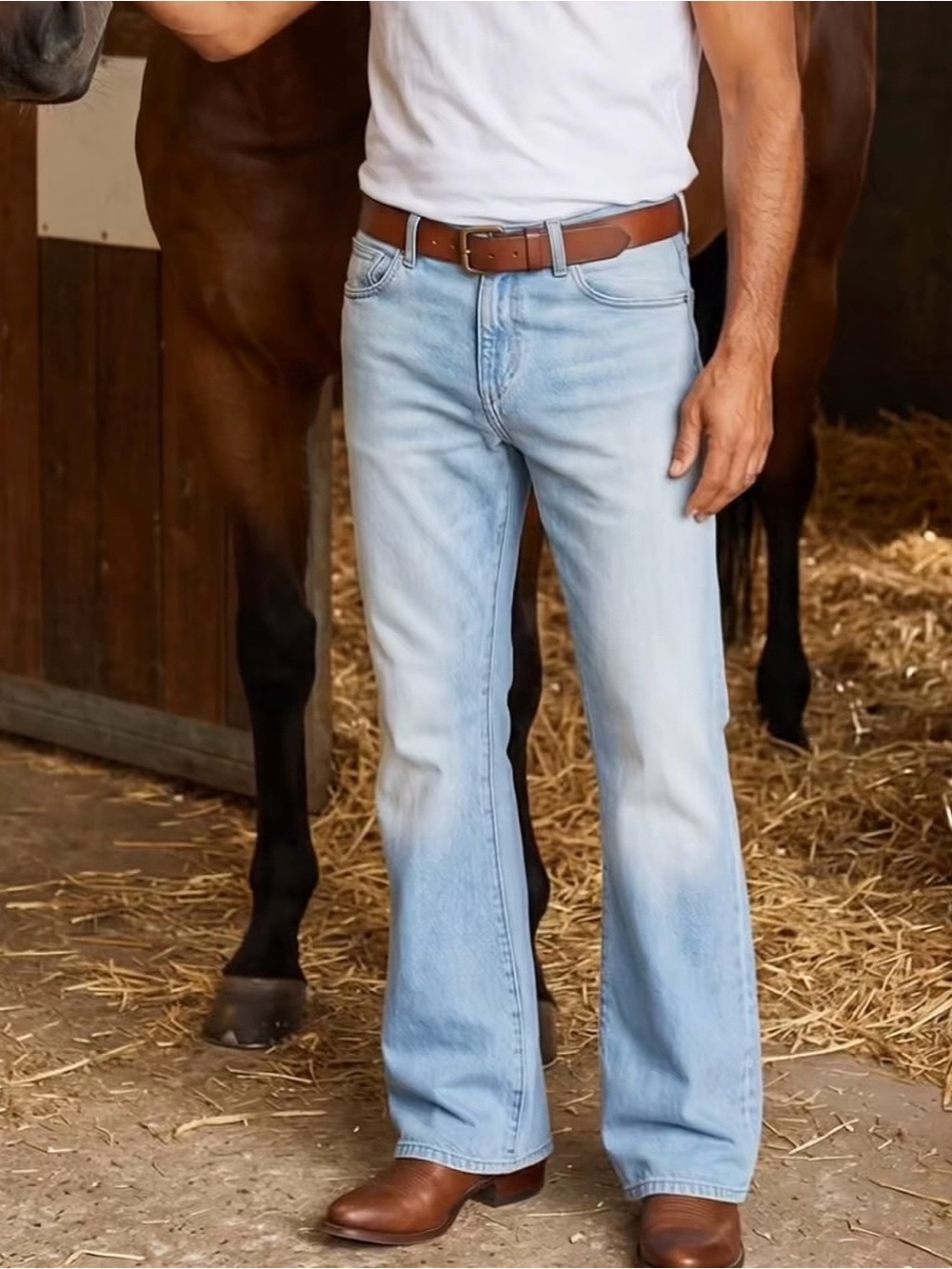 Light Blue Men's Bootcut Jeans
